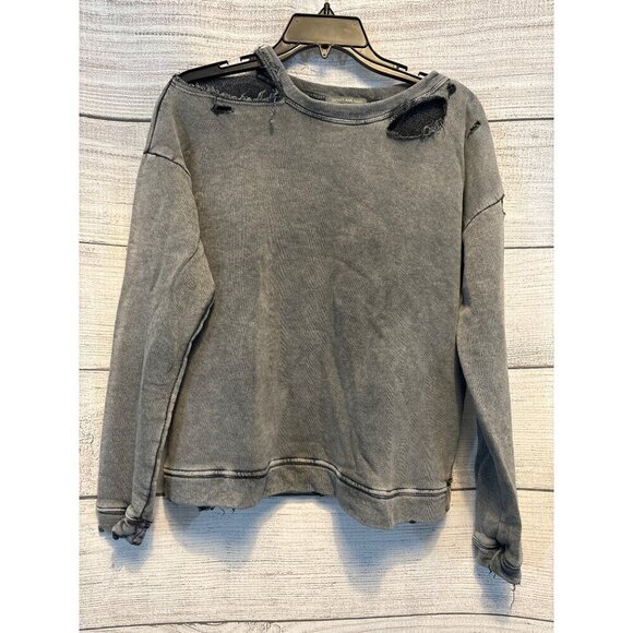 Don't Ask Why Grey Distressed Sweatshirt - Picture 1 of 3